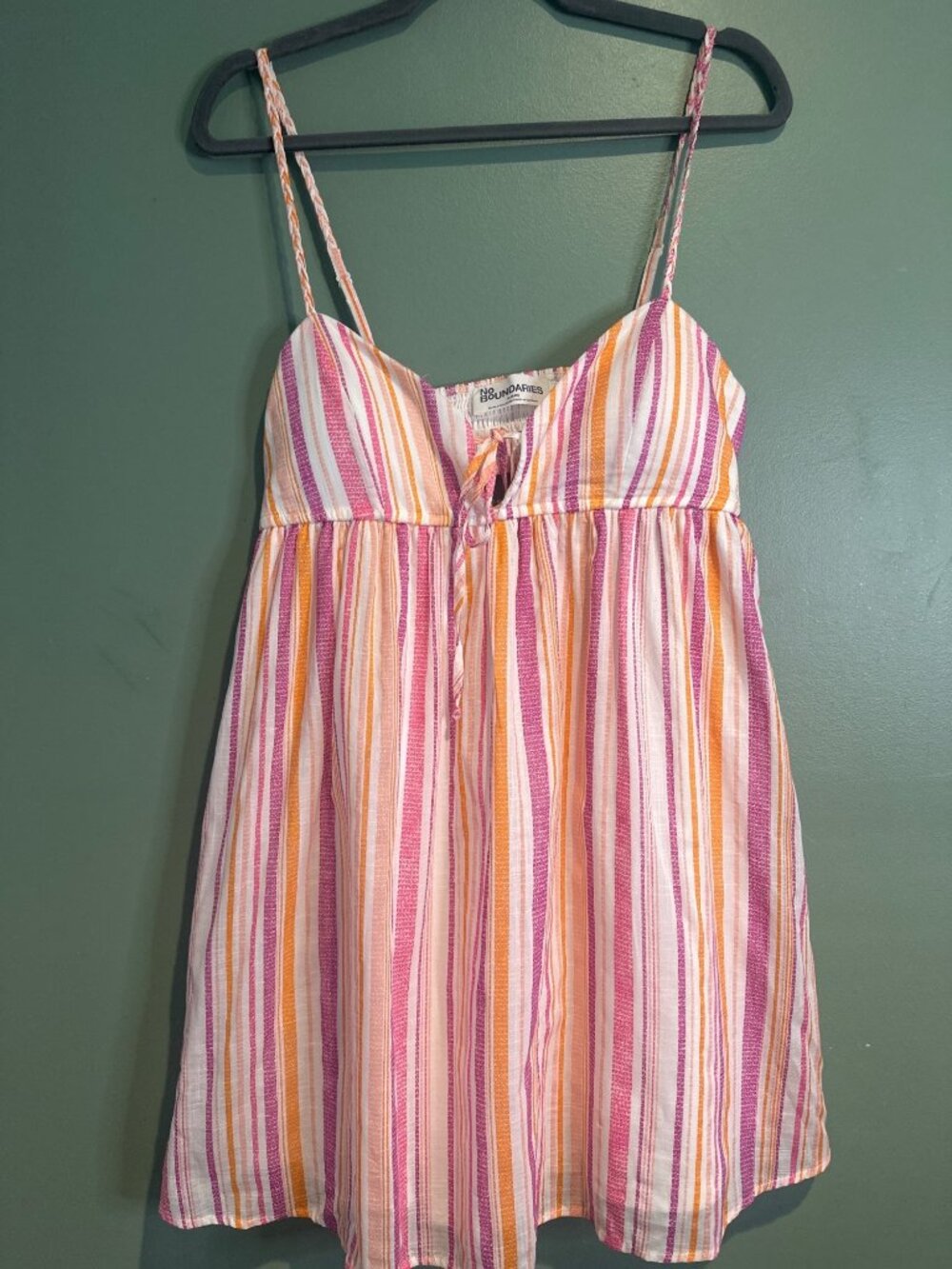 No Boundaries Women's Medium Striped Sundress NWT 100% Cotton Sleeveless